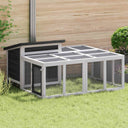 vidaXL Konijnenhok 144x123x67,5 cm massif vert foncé brun