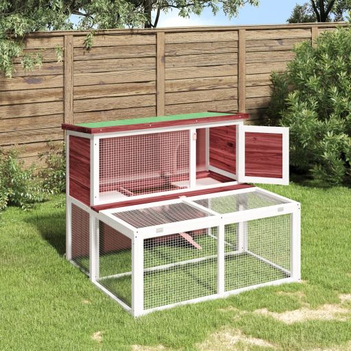 vidaXL Konijnenhok 102x90x84,5 cm massief grenenhout bruin