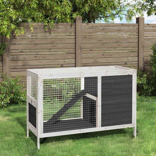 vidaXL Rabbit hutch 103x44x69.5 cm solid pine wood brown