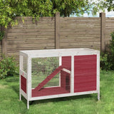 vidaXL Rabbit hutch 103x44x69.5 cm solid pine wood brown