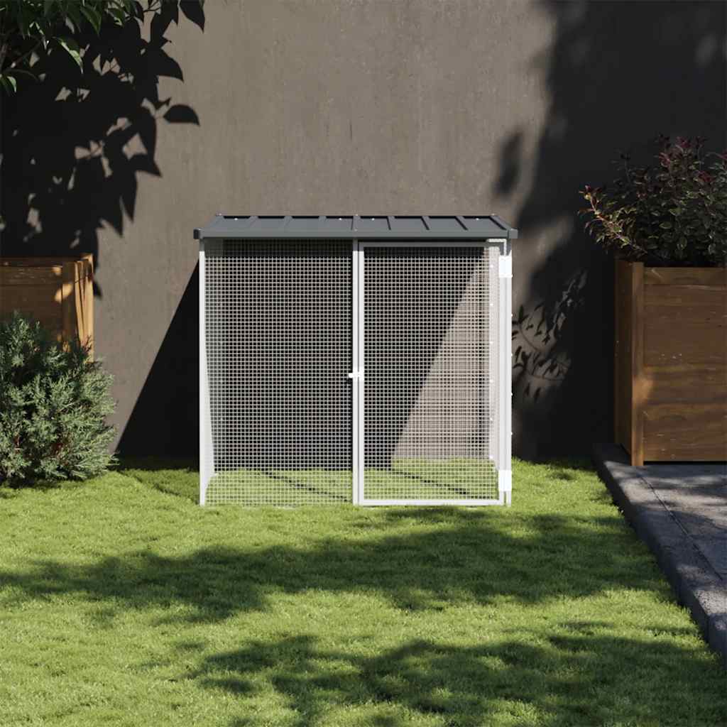 vidaXL Chicken Coop with Roof 103x98x90 cm Galvanised Steel Anthracite