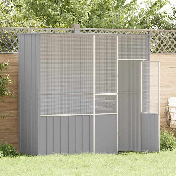 vidaXL Aviary 115x78x200 cm Galvanized Steel Anthracite