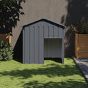 vidaXL Hondenhok avec dak 117x103x123 cm acier galvanisé antraciet