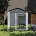 vidaXL Dog Kennel with Roof 117x201x123 cm Galvanized Steel Anthracite