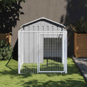 vidaXL Dog Kennel with Roof 117x201x123 cm Galvanized Steel Anthracite