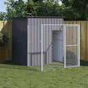 vidaXL Dog Kennel with Run 165x251x181 cm Galvanized Steel Anthracite
