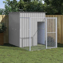 vidaXL Dog Kennel with Run 165x251x181 cm Galvanized Steel Anthracite