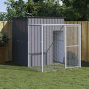 vidaXL Kippenhok avec ren 165x251x181 cm acier galvanisé antraciet