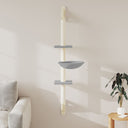 vidaXL Kattenmeubel wandgemonteerd met krabpaal 142,5 cm crèmekleurig
