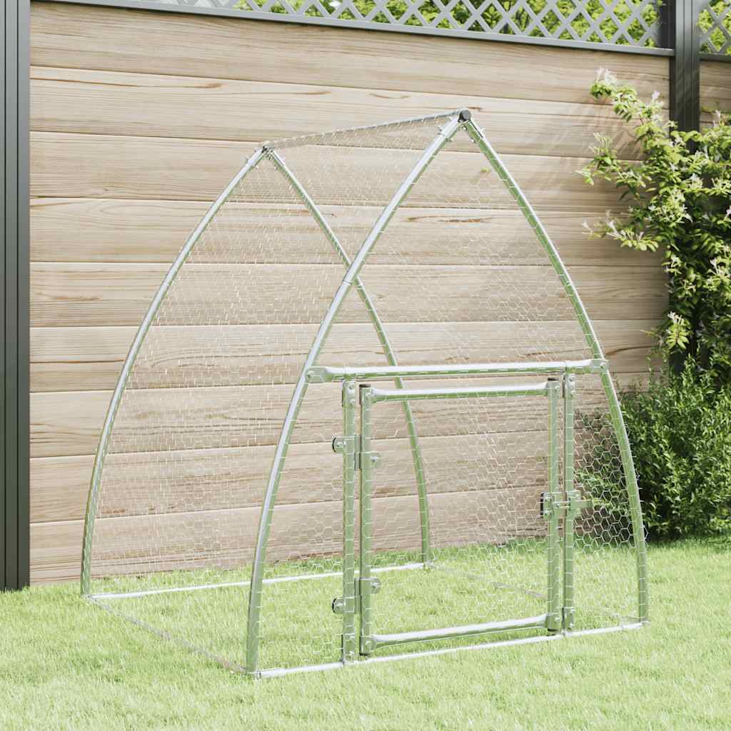 vidaXL Chicken Coop 100x105x120 cm Galvanized Steel Silver