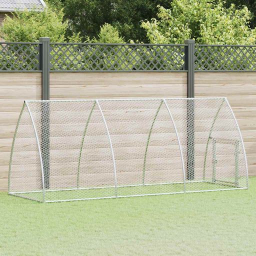 vidaXL Chicken Coop 100x105x120 cm Galvanized Steel Silver