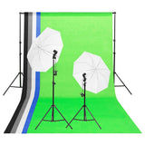 vidaXL Photo Studio Kit with 5 Backdrops & 2 Umbrellas