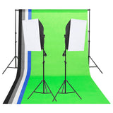 vidaXL Photo Studio Set with 5 Backdrops & 2 Softboxes