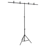 vidaXL Background Support T-shaped 91x60x(70-200) cm black