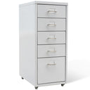 vidaXL Archiefkast met 5 lades 68,5 cm staal grijs
