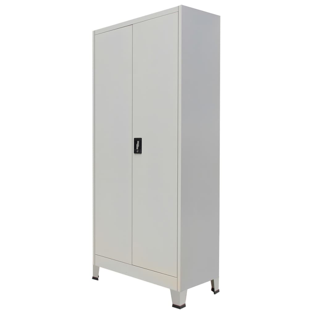 vidaXL Kantoorkast met 2 deuren staal 90x40x180 cm grijs