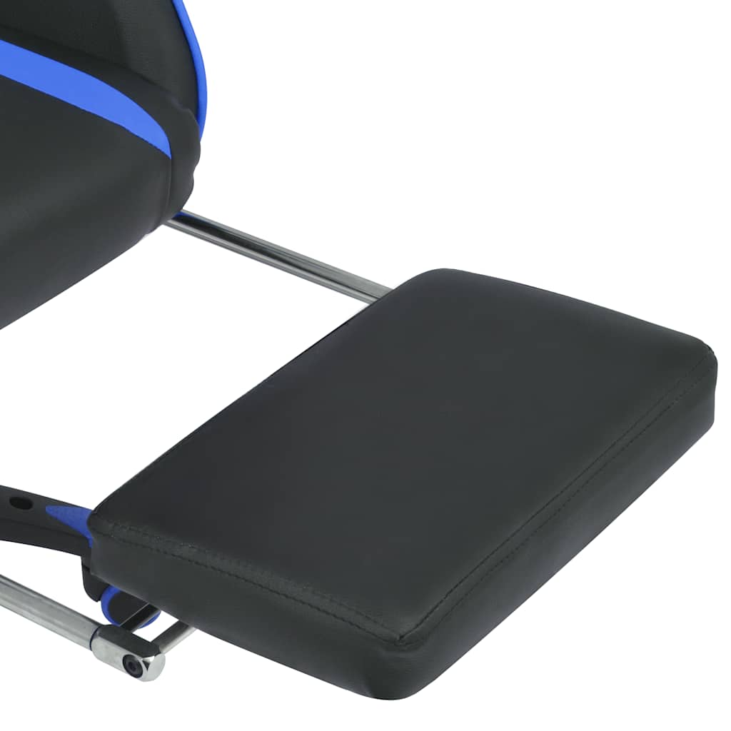 vidaXL Bureau-/gamestoel verstelbaar met voetensteun blauw