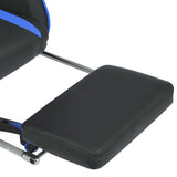 vidaXL Bureau-/gamestoel verstelbaar met voetensteun blauw
