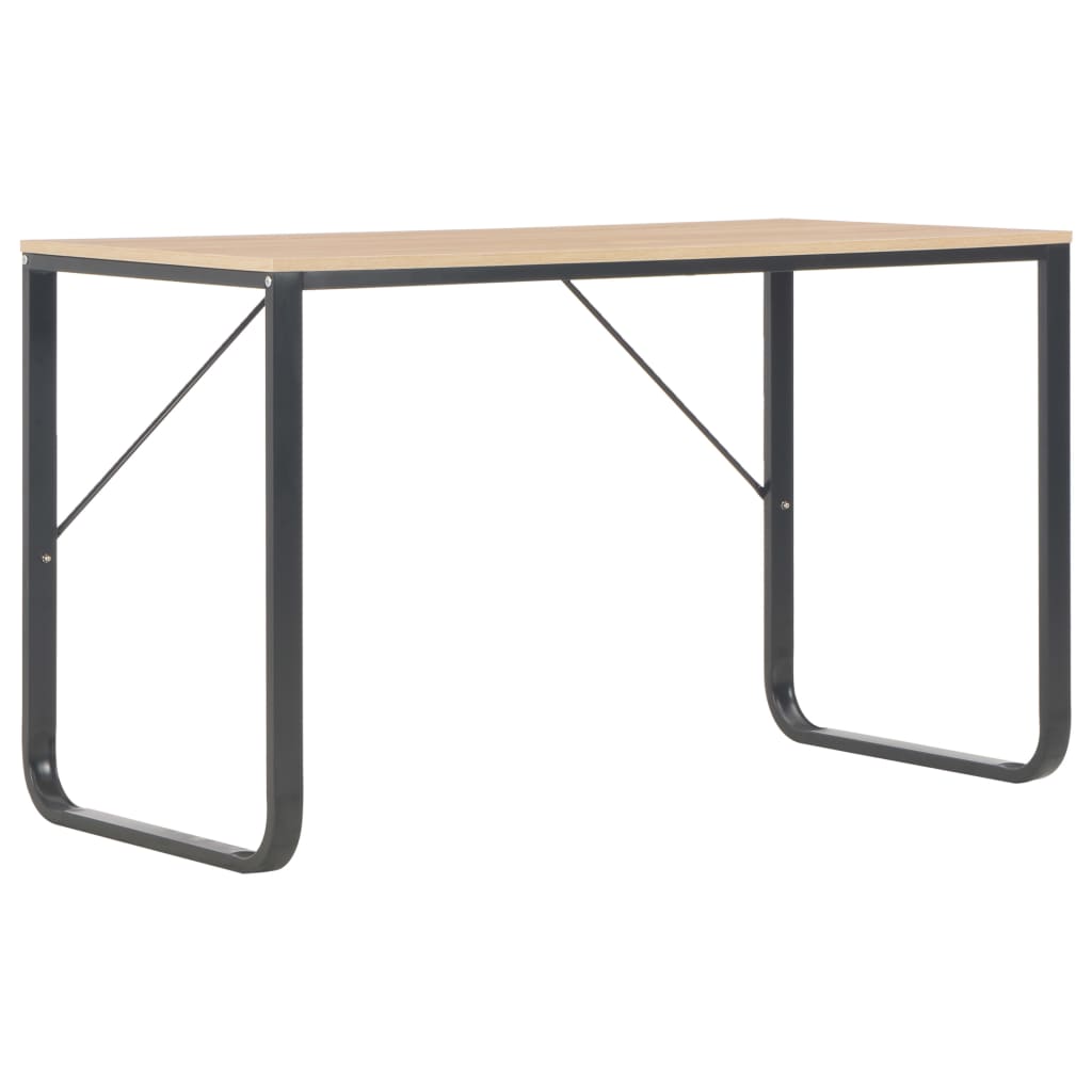 vidaXL Computerbureau 120x60x73 cm zwart en eikenkleurig