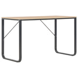 vidaXL Computerbureau 120x60x73 cm zwart en eikenkleurig