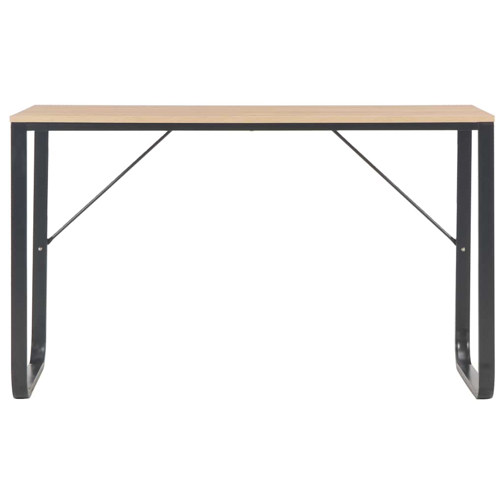 vidaXL Computerbureau 120x60x73 cm zwart en eikenkleurig