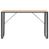 vidaXL Computerbureau 120x60x73 cm zwart en eikenkleurig