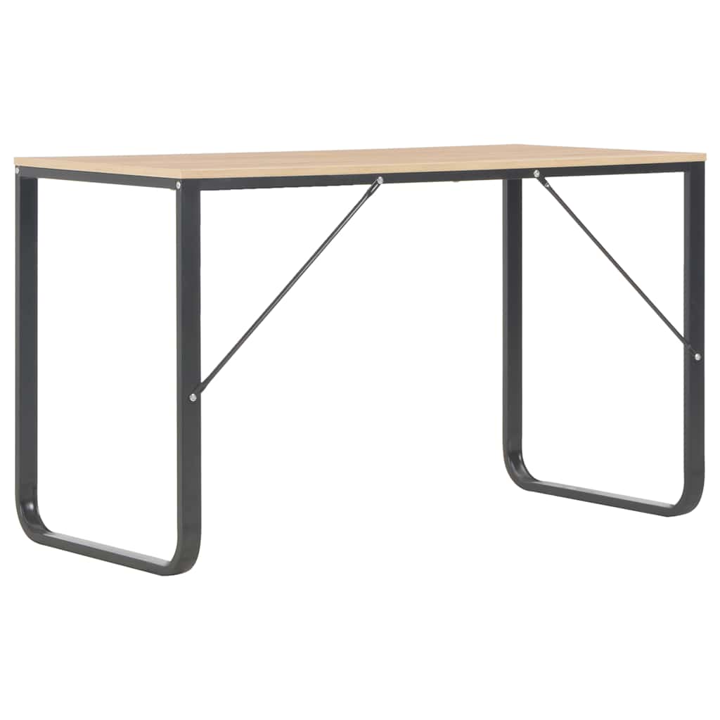 vidaXL Computerbureau 120x60x73 cm zwart en eikenkleurig