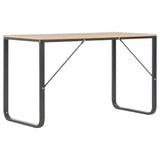 vidaXL Computerbureau 120x60x73 cm zwart en eikenkleurig