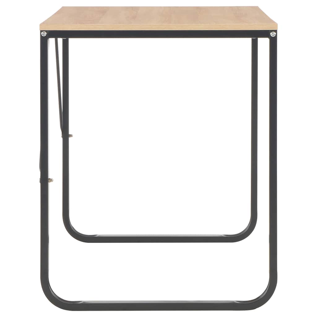 vidaXL Computerbureau 120x60x73 cm zwart en eikenkleurig