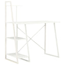 vidaXL Bureau met schappen 102x50x117 cm wit