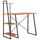vidaXL Bureau met schappen 102x50x117 cm wit