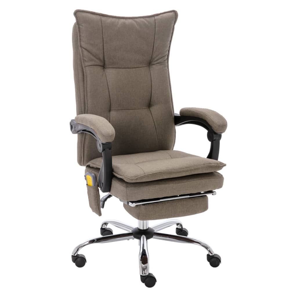 vidaXL Kantoormassagestoel stof taupe