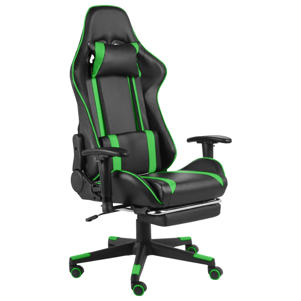 vidaXL Gamestoel draaibaar PVC groen