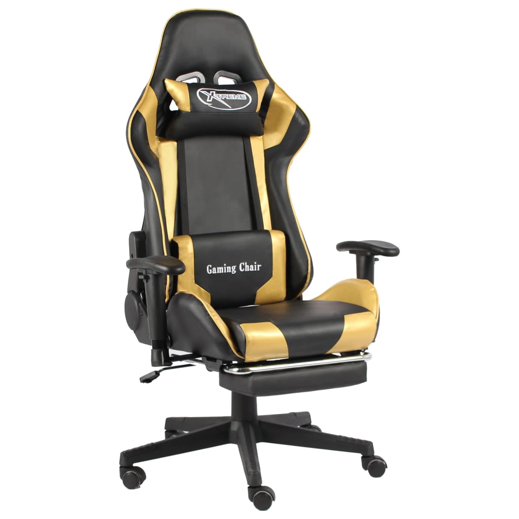 vidaXL Gamestoel draaibaar PVC blauw