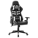 vidaXL Gamestoel kunstleer zwart en blauw