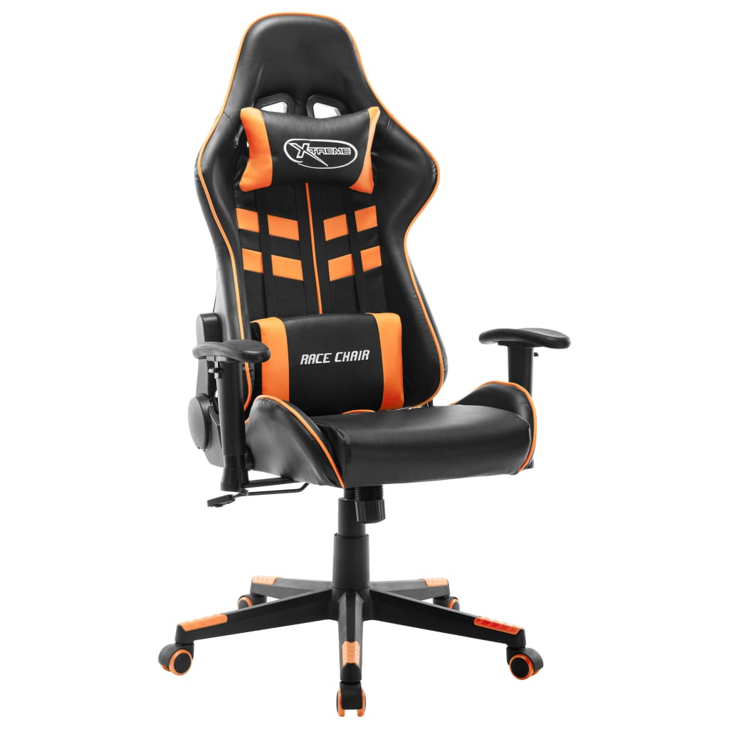 vidaXL Gamestoel kunstleer zwart en blauw