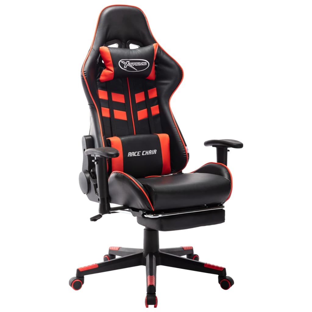 vidaXL Gamestoel kunstleer zwart en blauw