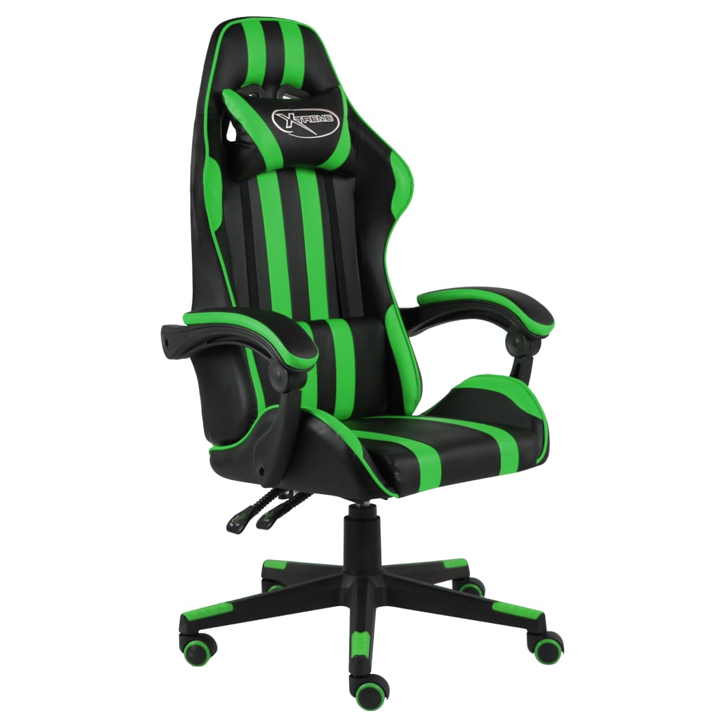 vidaXL Racestoel kunstleer zwart en blauw