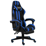 vidaXL Racestoel kunstleer zwart en blauw