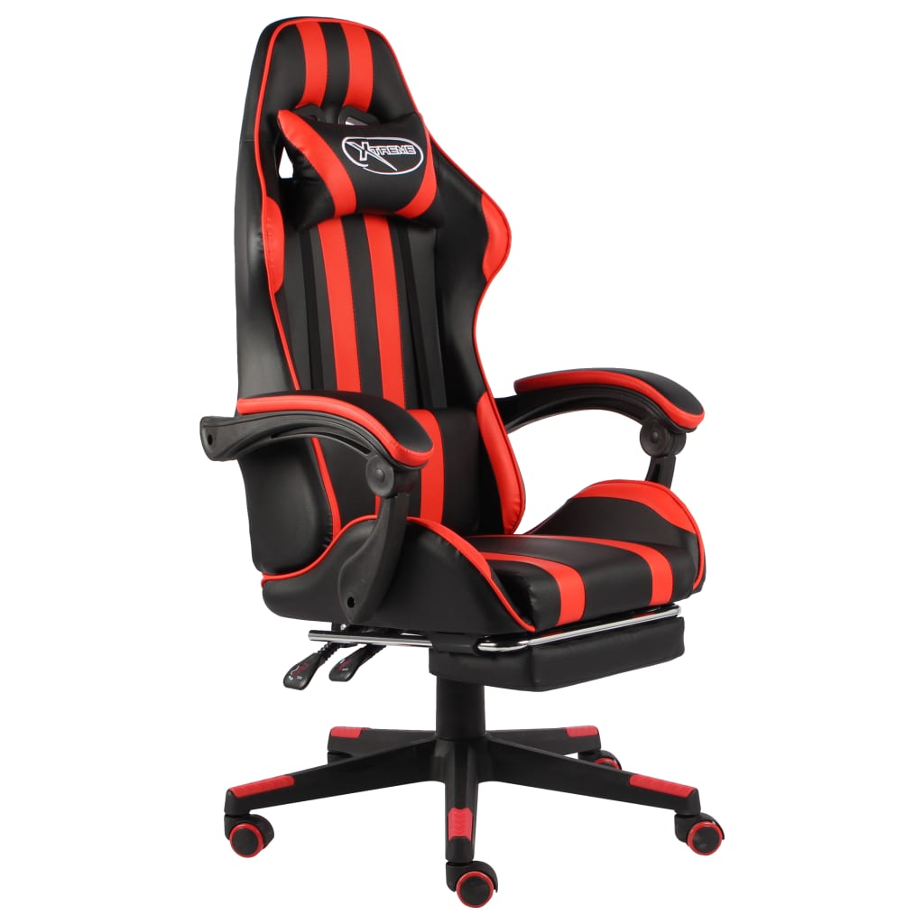 vidaXL Racestoel kunstleer zwart en blauw