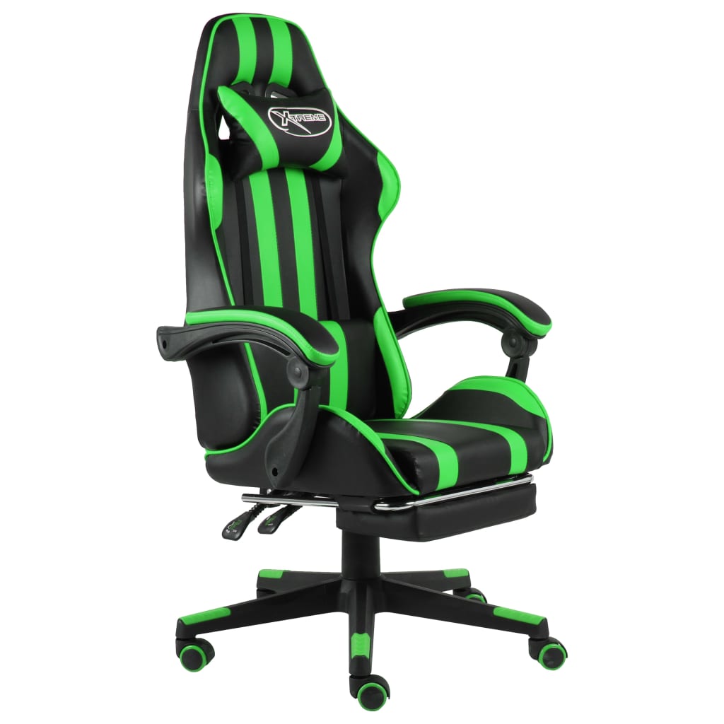 vidaXL Racestoel kunstleer zwart en blauw