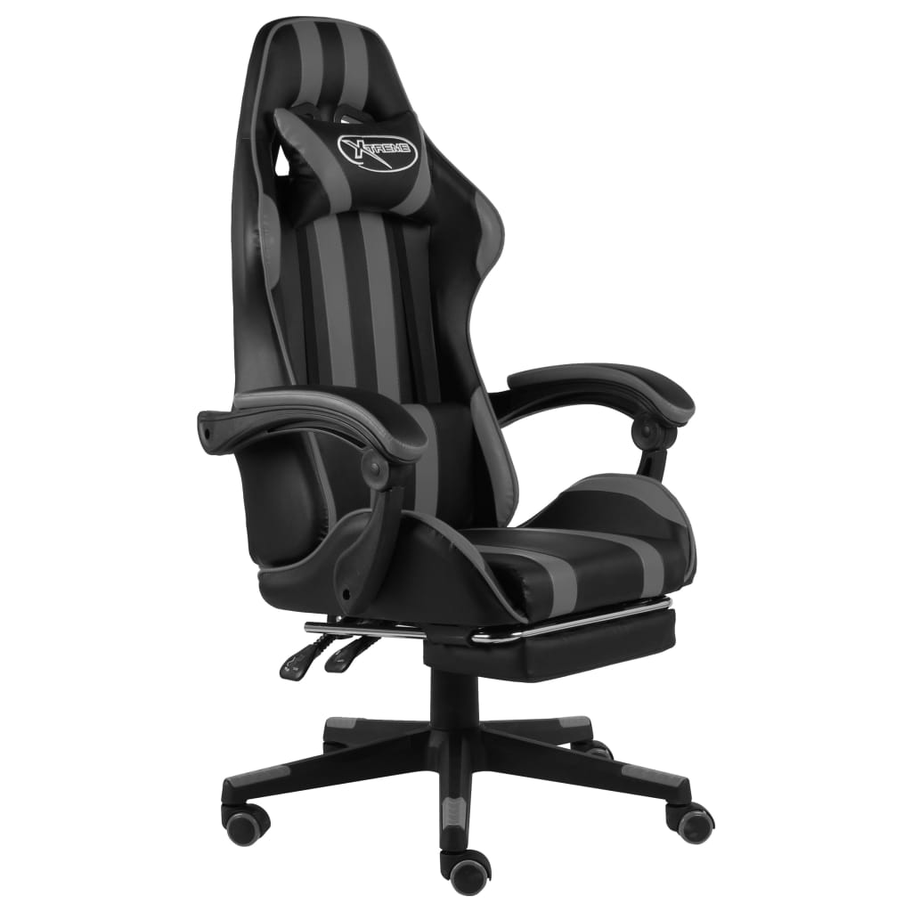 vidaXL Racestoel kunstleer zwart en blauw