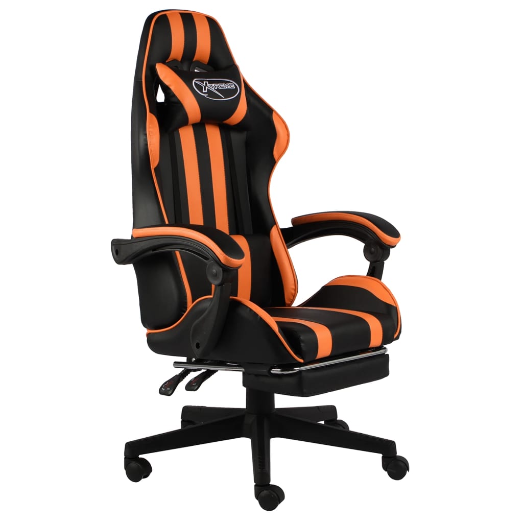 vidaXL Racestoel kunstleer zwart en blauw