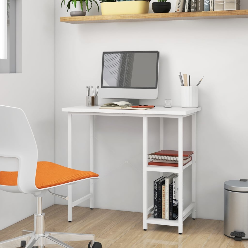 vidaXL Computerbureau 80x40x72 cm MDF en metaal zwart