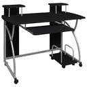 vidaXL Computer Desk 110x52x88.5 cm Engineered Wood Black