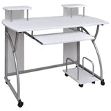 vidaXL Computerbureau 110x52x88,5 cm bewerkt hout zwart