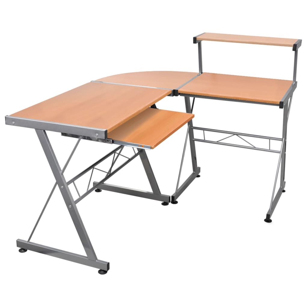 vidaXL Hoekbureau 132x112x99 cm bewerkt hout zwart
