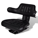 vidaXL Tractor Seat with Suspension Black