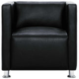 vidaXL Cube Armchair Artificial Leather Black
