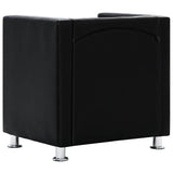 vidaXL Cube Armchair Artificial Leather Black